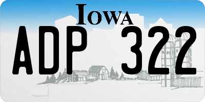 IA license plate ADP322