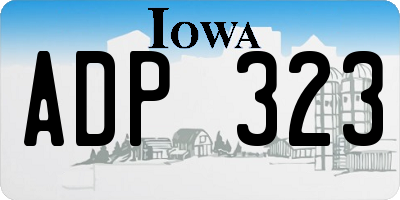 IA license plate ADP323