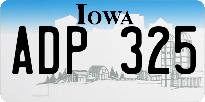 IA license plate ADP325
