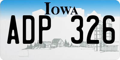 IA license plate ADP326