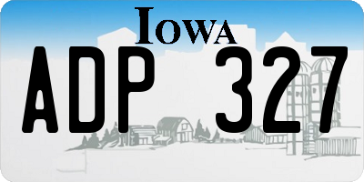 IA license plate ADP327