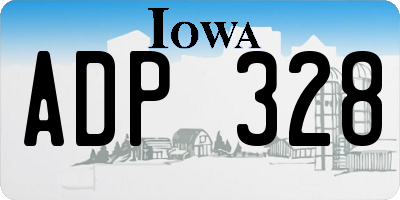 IA license plate ADP328