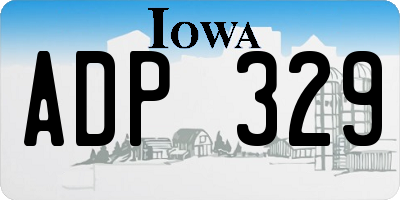IA license plate ADP329