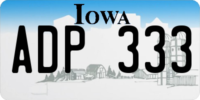 IA license plate ADP333