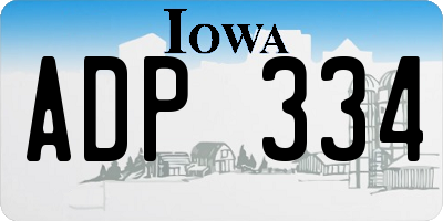 IA license plate ADP334