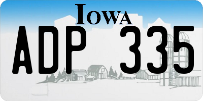 IA license plate ADP335