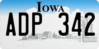 IA license plate ADP342