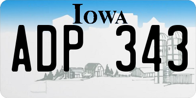 IA license plate ADP343