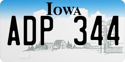IA license plate ADP344
