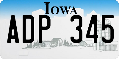 IA license plate ADP345