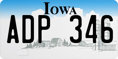 IA license plate ADP346