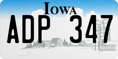 IA license plate ADP347