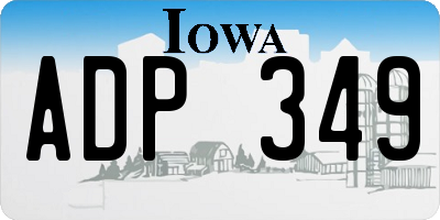 IA license plate ADP349