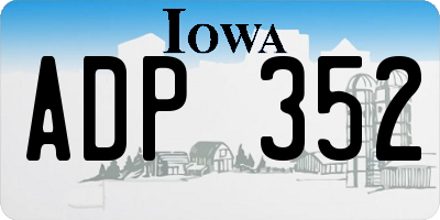 IA license plate ADP352