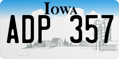 IA license plate ADP357
