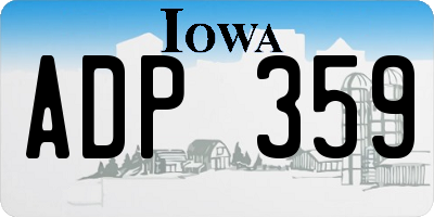IA license plate ADP359
