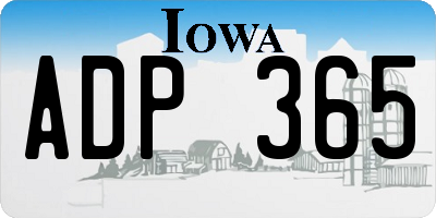 IA license plate ADP365