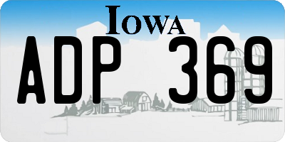 IA license plate ADP369