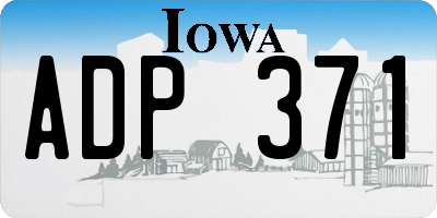 IA license plate ADP371