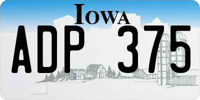 IA license plate ADP375