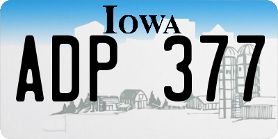 IA license plate ADP377