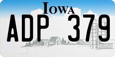 IA license plate ADP379