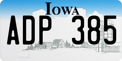 IA license plate ADP385