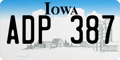 IA license plate ADP387