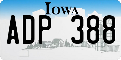 IA license plate ADP388