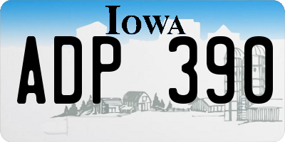 IA license plate ADP390