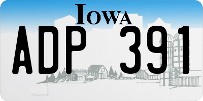 IA license plate ADP391