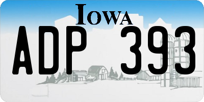 IA license plate ADP393