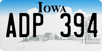 IA license plate ADP394