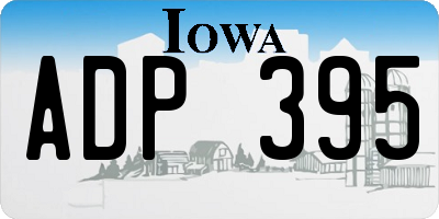 IA license plate ADP395