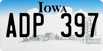 IA license plate ADP397