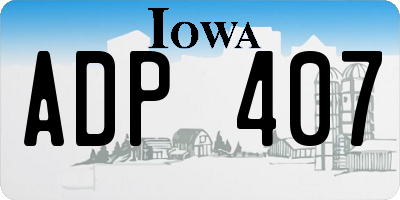 IA license plate ADP407