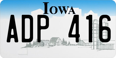 IA license plate ADP416