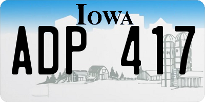 IA license plate ADP417