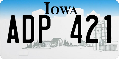 IA license plate ADP421