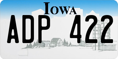 IA license plate ADP422