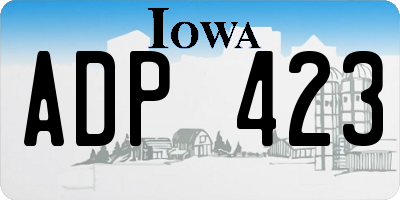 IA license plate ADP423