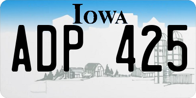 IA license plate ADP425
