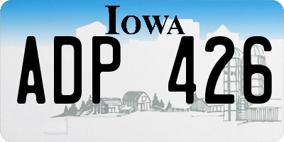 IA license plate ADP426