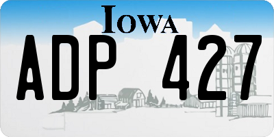 IA license plate ADP427