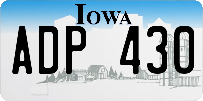 IA license plate ADP430