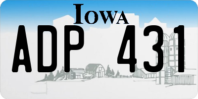 IA license plate ADP431