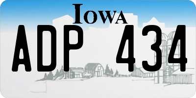 IA license plate ADP434