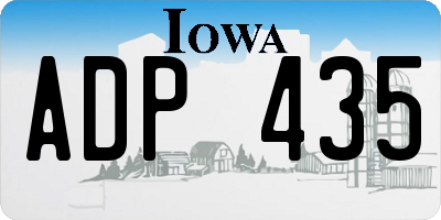 IA license plate ADP435