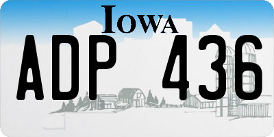 IA license plate ADP436