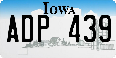 IA license plate ADP439